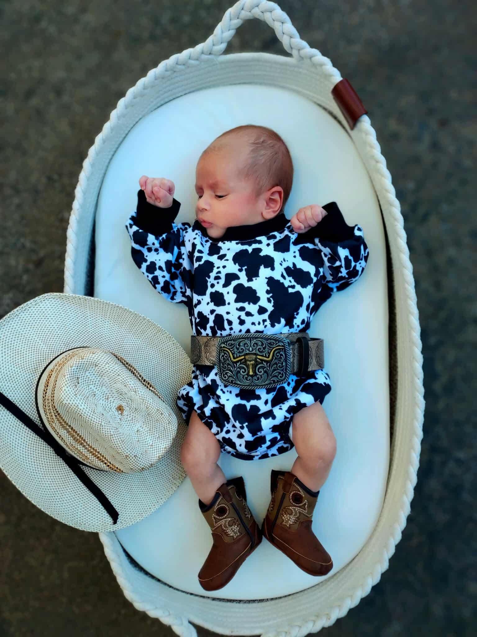 Cow Print Bubble Romper