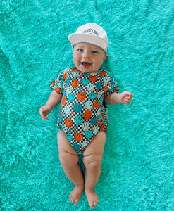 Happy Checks Oversized Bamboo Romper