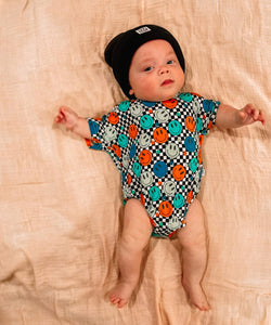 Happy Checks Oversized Bamboo Romper