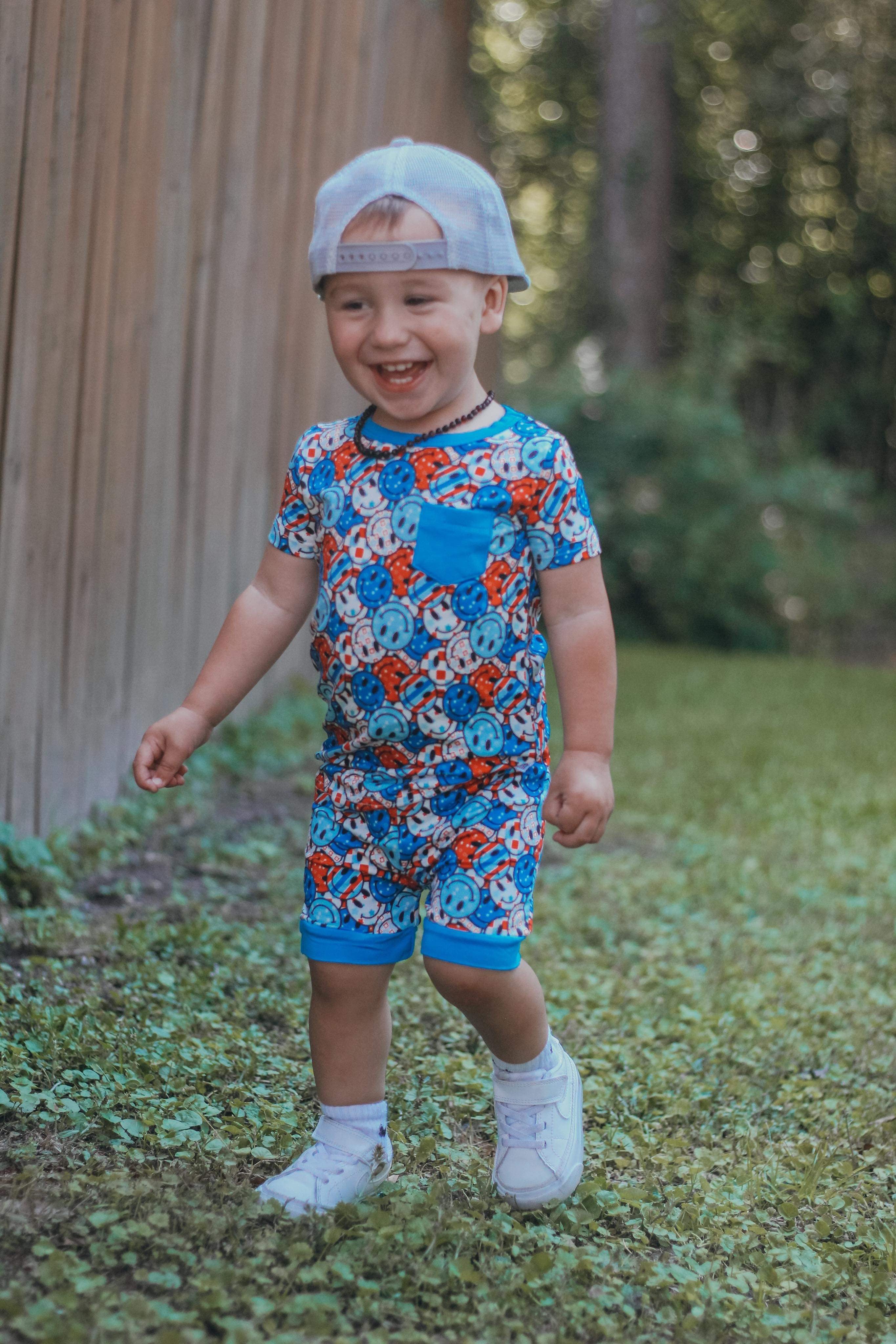 Aloha Kids ベルベット ドレス ターコイズブルー S 12/18 Months Smile USA Bamboo Sleep Short Set (FINAL SALE) – Bella