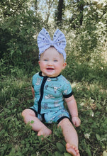 Load image into Gallery viewer, Teal Wild West Bamboo Shortie Romper
