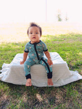 Load image into Gallery viewer, Teal Wild West Bamboo Short Sleeve Sleeper
