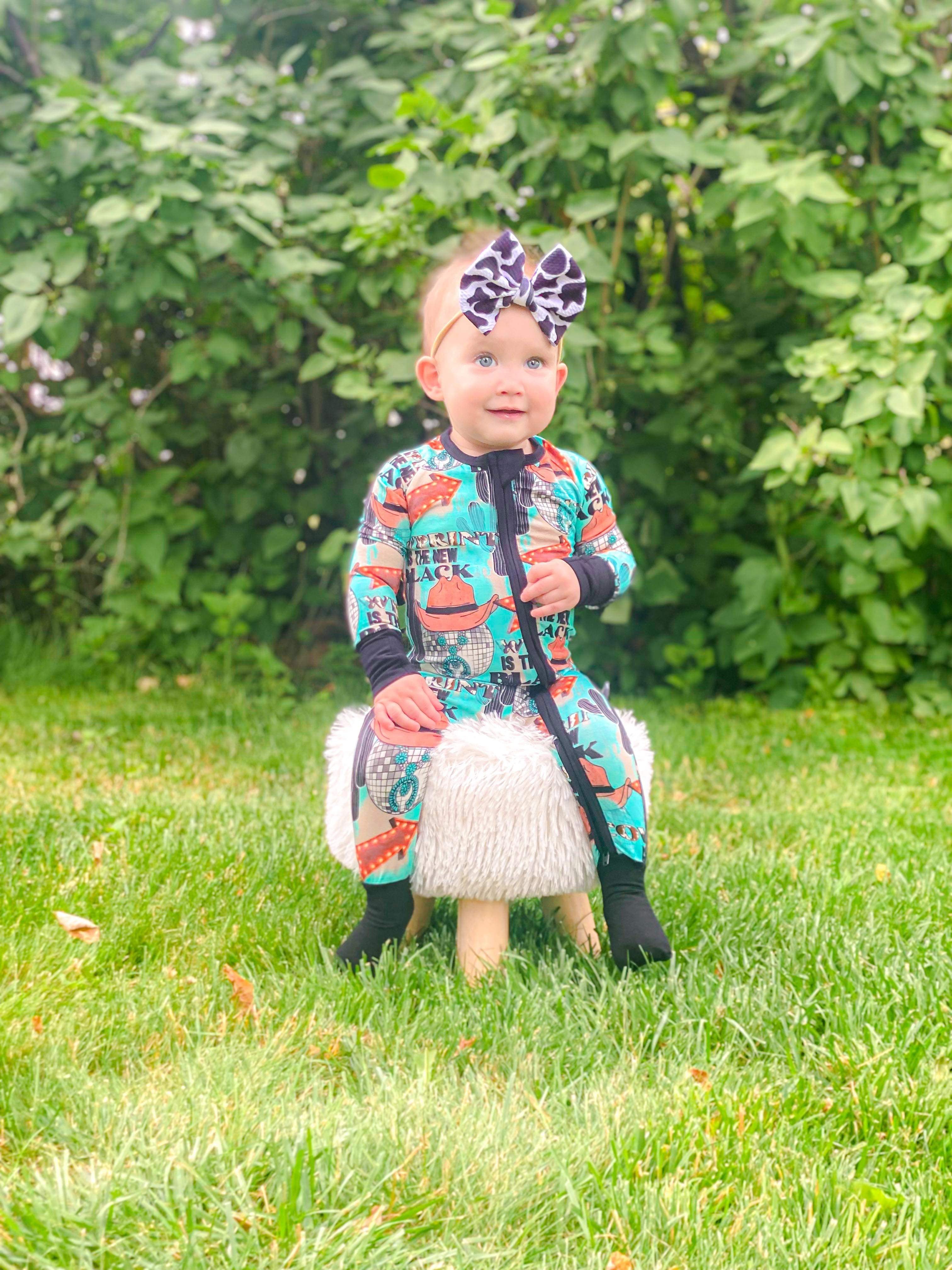 12/18 Months Cow Print is the New Black Bamboo Sleeper (FINAL SALE)