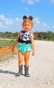 Cow Print Sequin Top