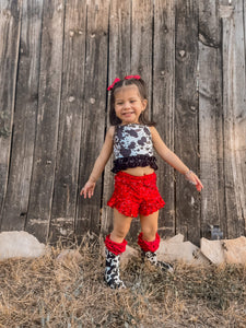 Cow Print Sequin Top