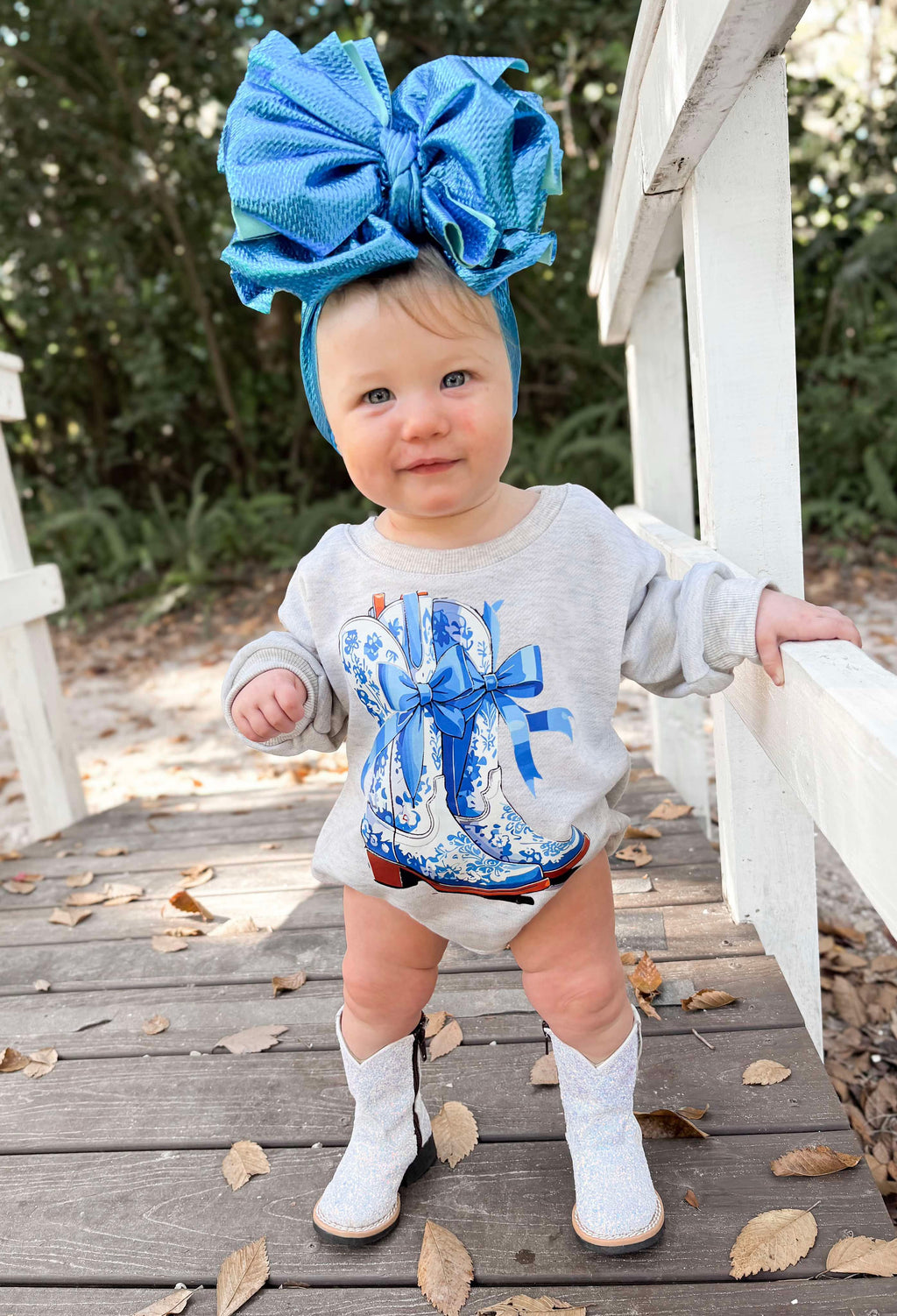 Blue Boots Bubble Romper