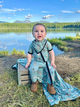 Load image into Gallery viewer, Teal Wild West Bamboo Short Sleeve Sleeper
