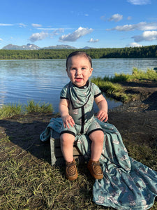 Teal Wild West Bamboo Shortie Romper