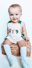 Load image into Gallery viewer, Camo Hunting Smocked Suspender Bubble Romper
