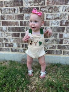 Camo Hunting Smocked Suspender Bubble Romper