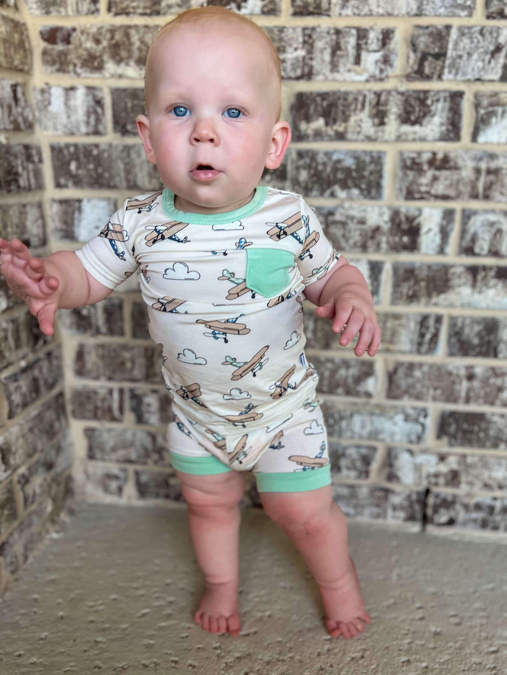 Airplane Bamboo Short Set (FINAL SALE)
