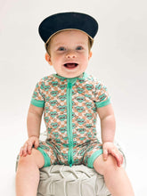 Load image into Gallery viewer, Checkered Mama&#39;s Boy Bamboo Shortie Romper
