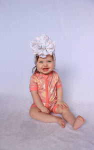 Peach Cowgirl Bamboo Shortie Romper