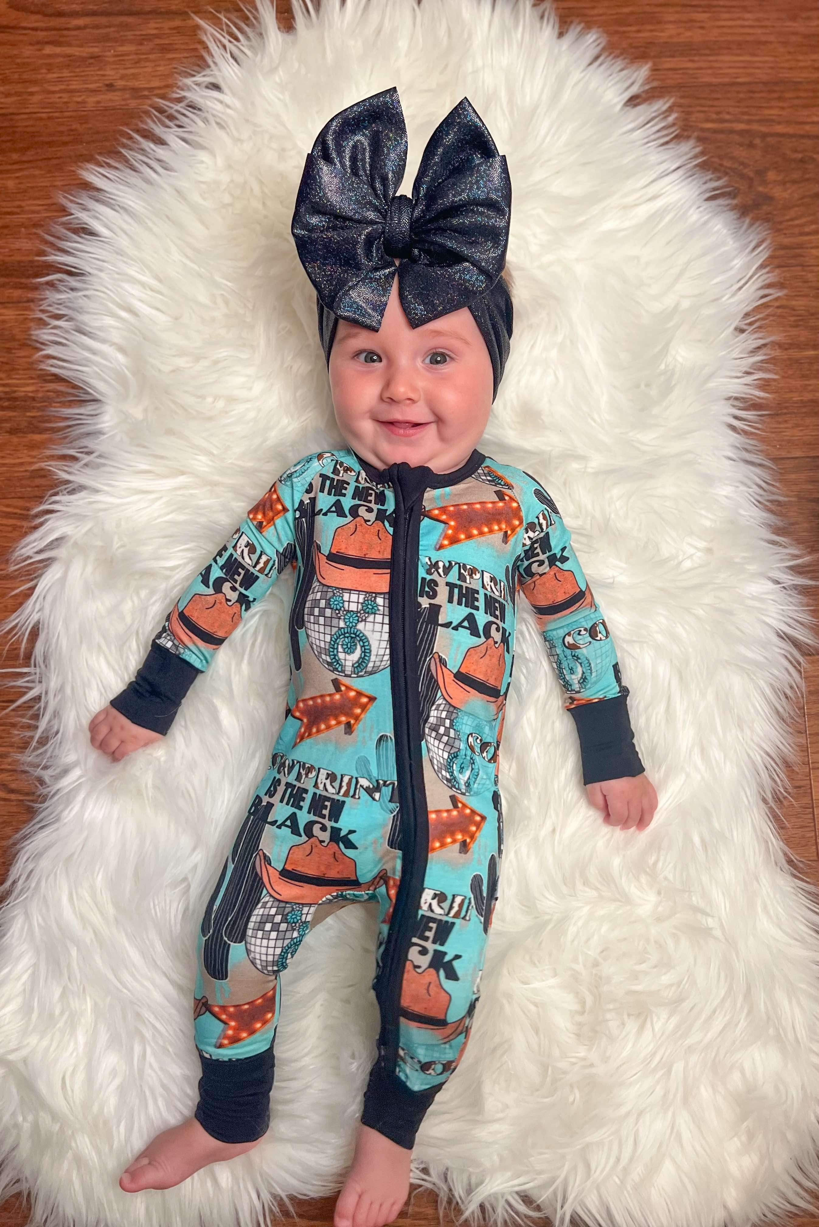 12/18 Months Cow Print is the New Black Bamboo Sleeper (FINAL SALE)