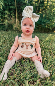 Camo Hunting Smocked Suspender Bubble Romper