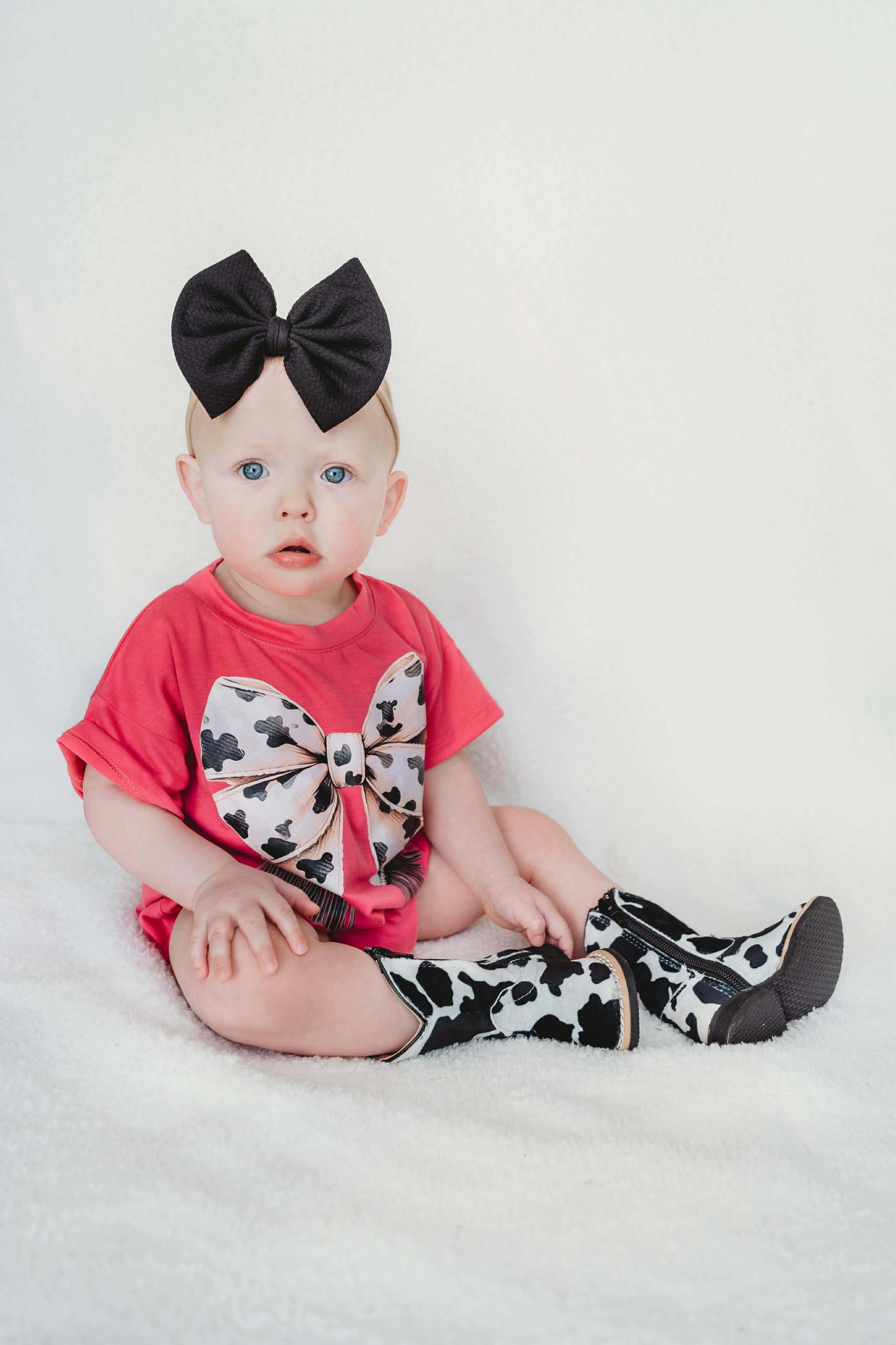 Cow Bow Bubble Romper