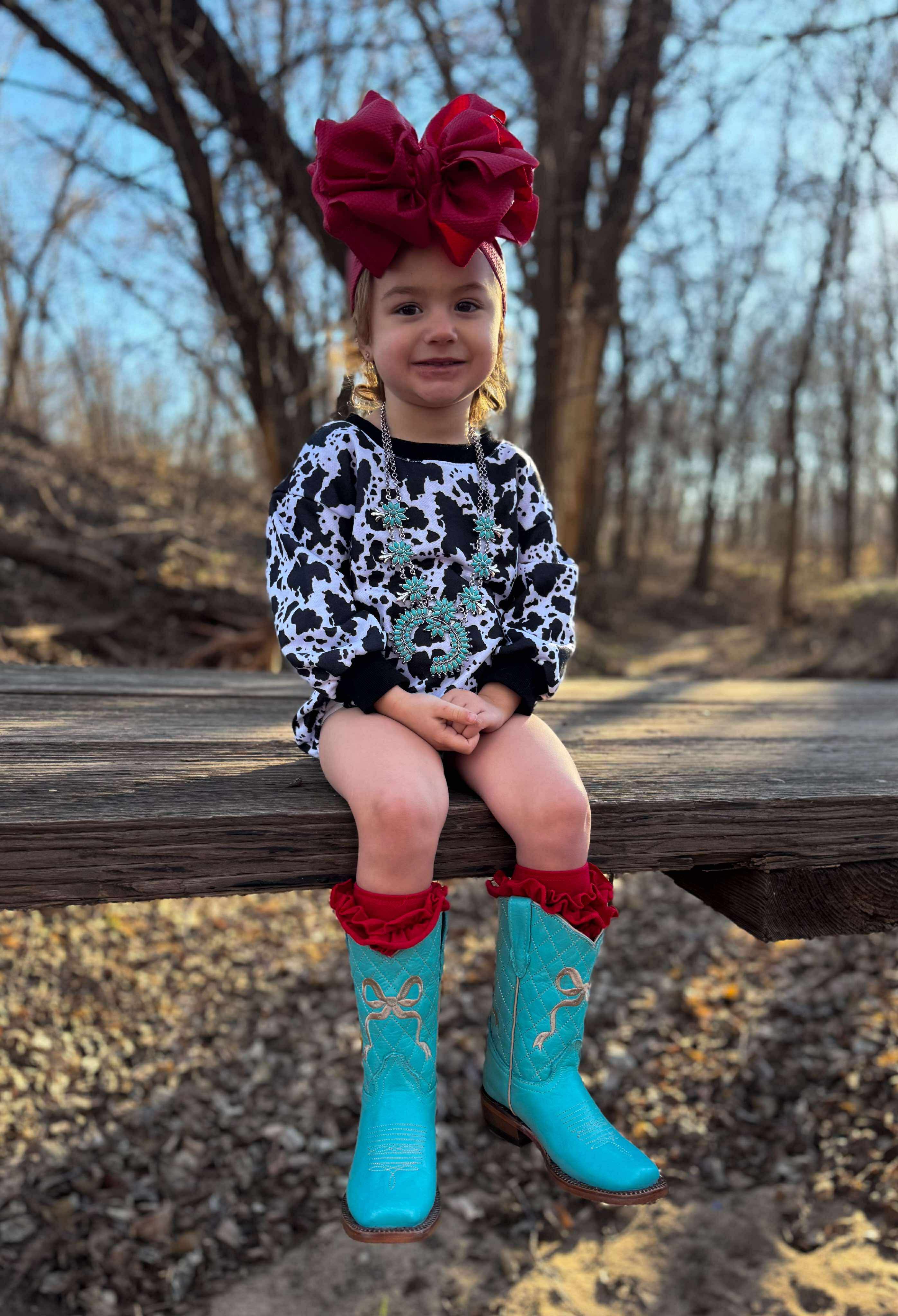 Cow Print Bubble Romper