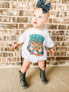 Howdy Pumpkin Western Edition Oversized T-shirt Romper - white (FINAL SALE)