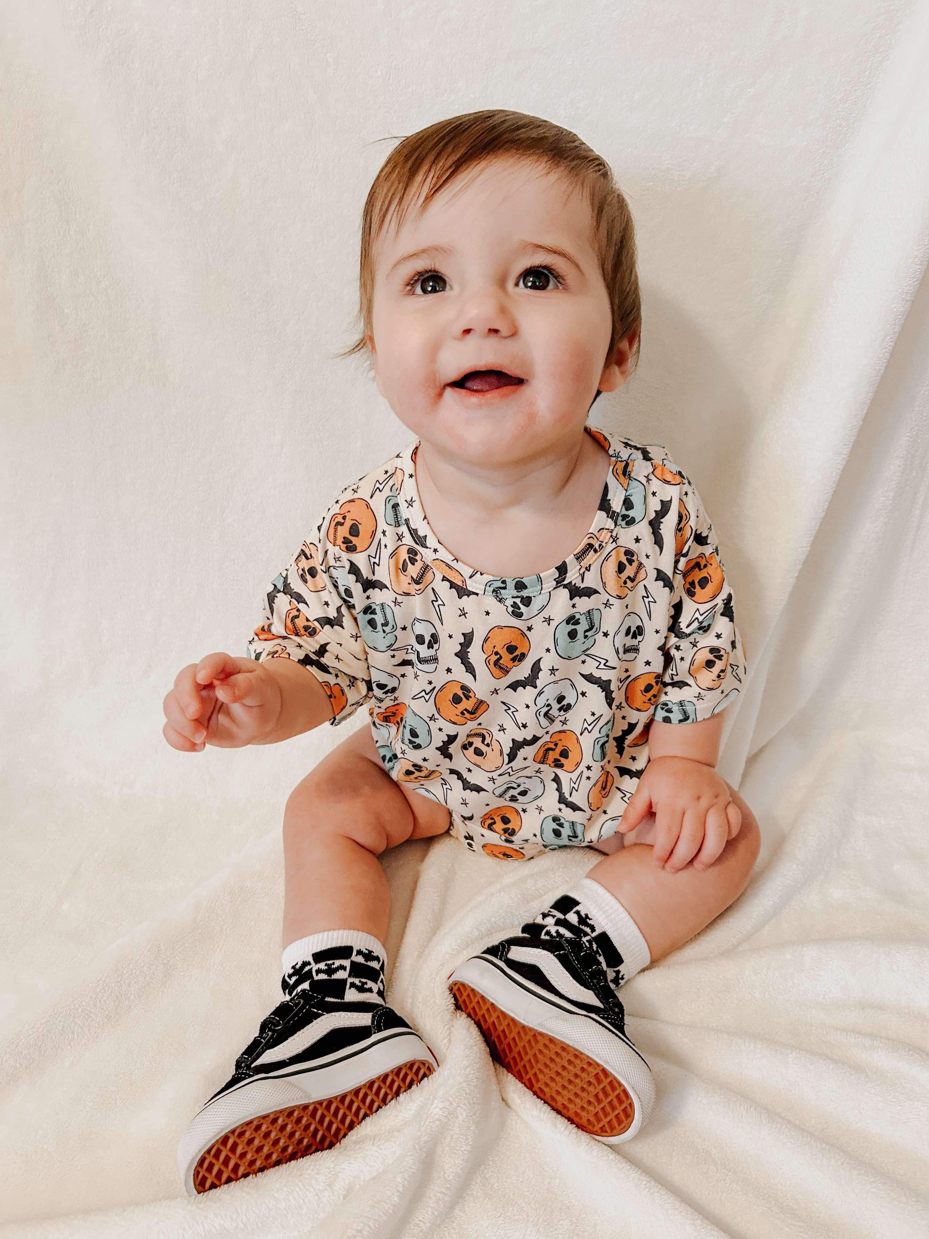 Bat To The Bone Oversized Bamboo Romper- ALL SIZES