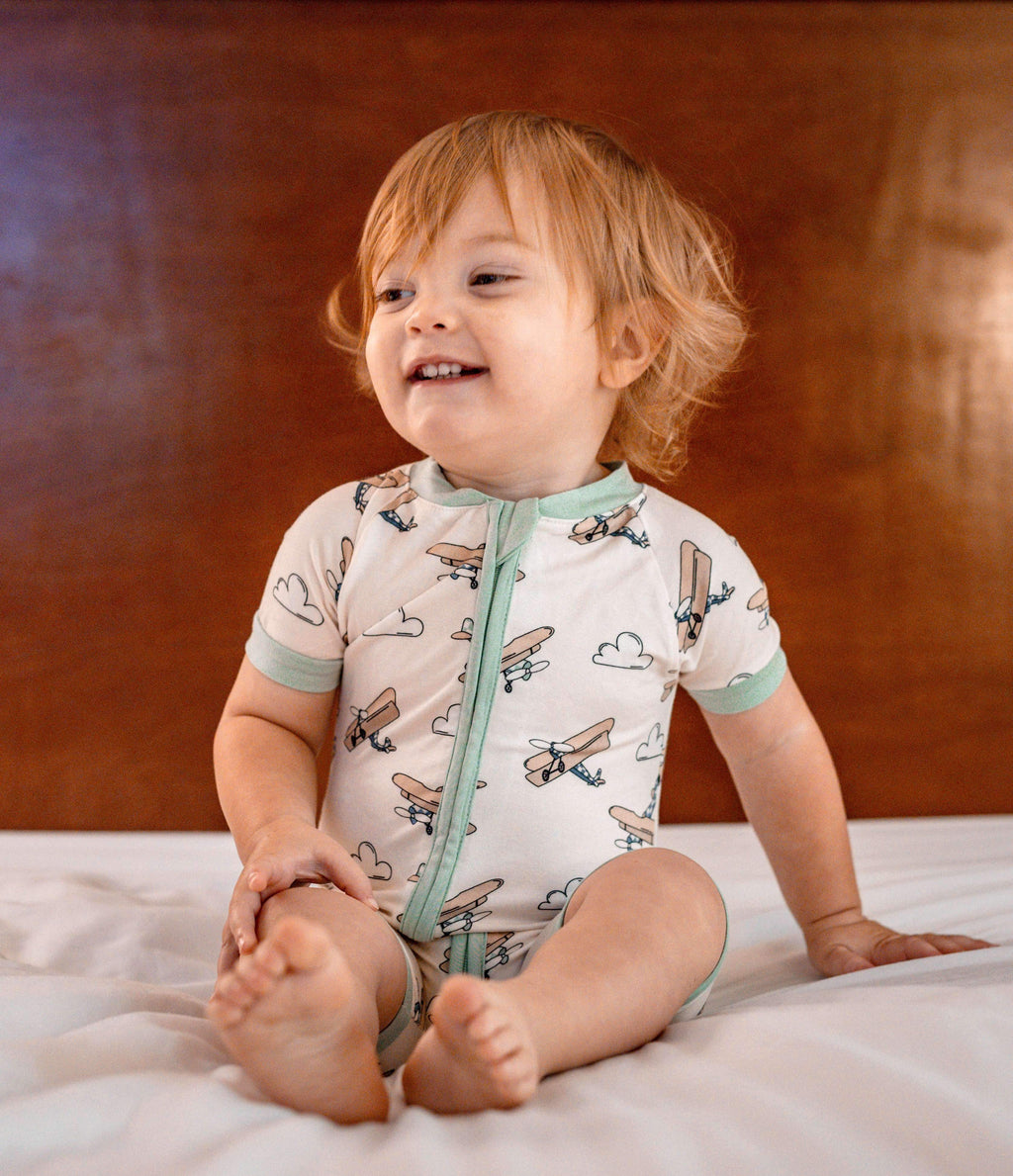 Airplane Bamboo Shortie Romper (FINAL SALE)