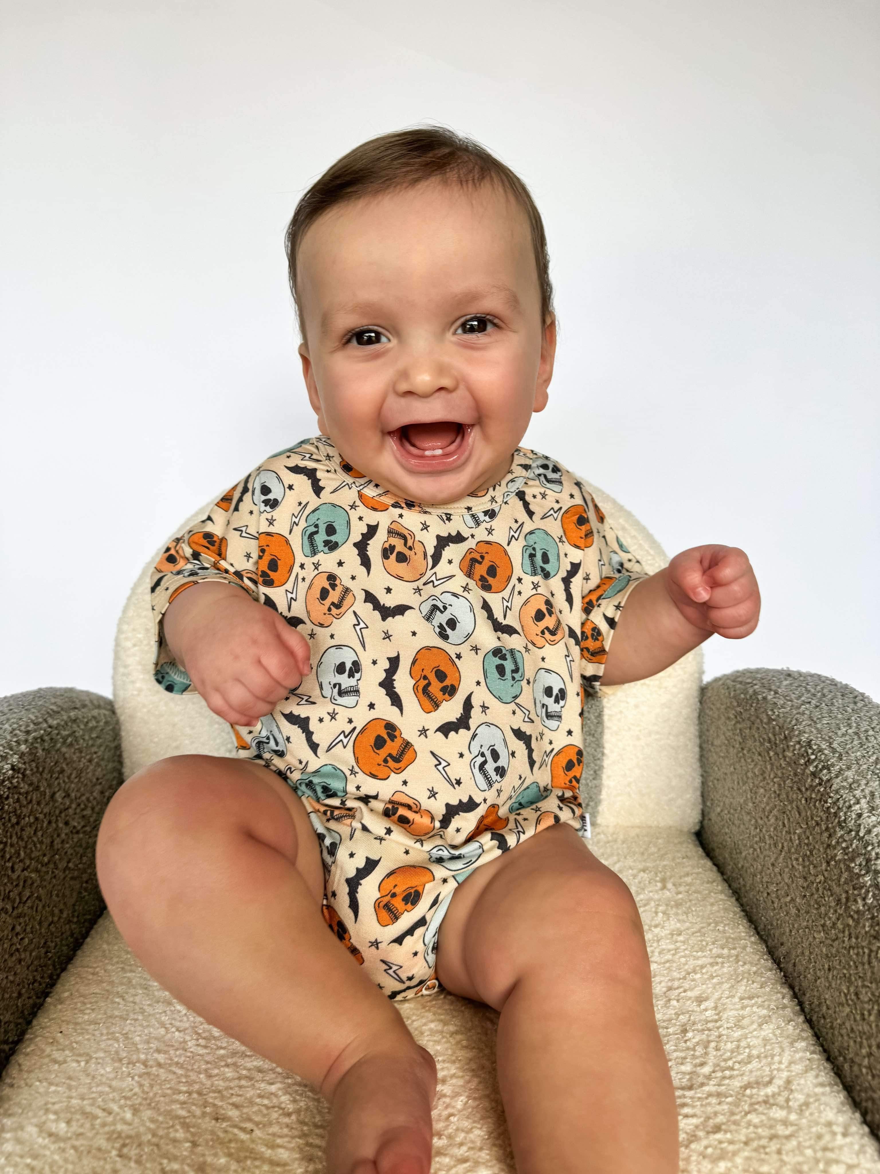 Bat To The Bone Oversized Bamboo Romper- ALL SIZES
