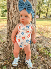 Load image into Gallery viewer, Patriotic Bows Fringe Romper (FINAL SALE)
