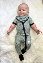 Load image into Gallery viewer, Teal Wild West Bamboo Short Sleeve Sleeper
