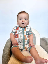 Load image into Gallery viewer, Wild West Checkers Bamboo Shortie Romper
