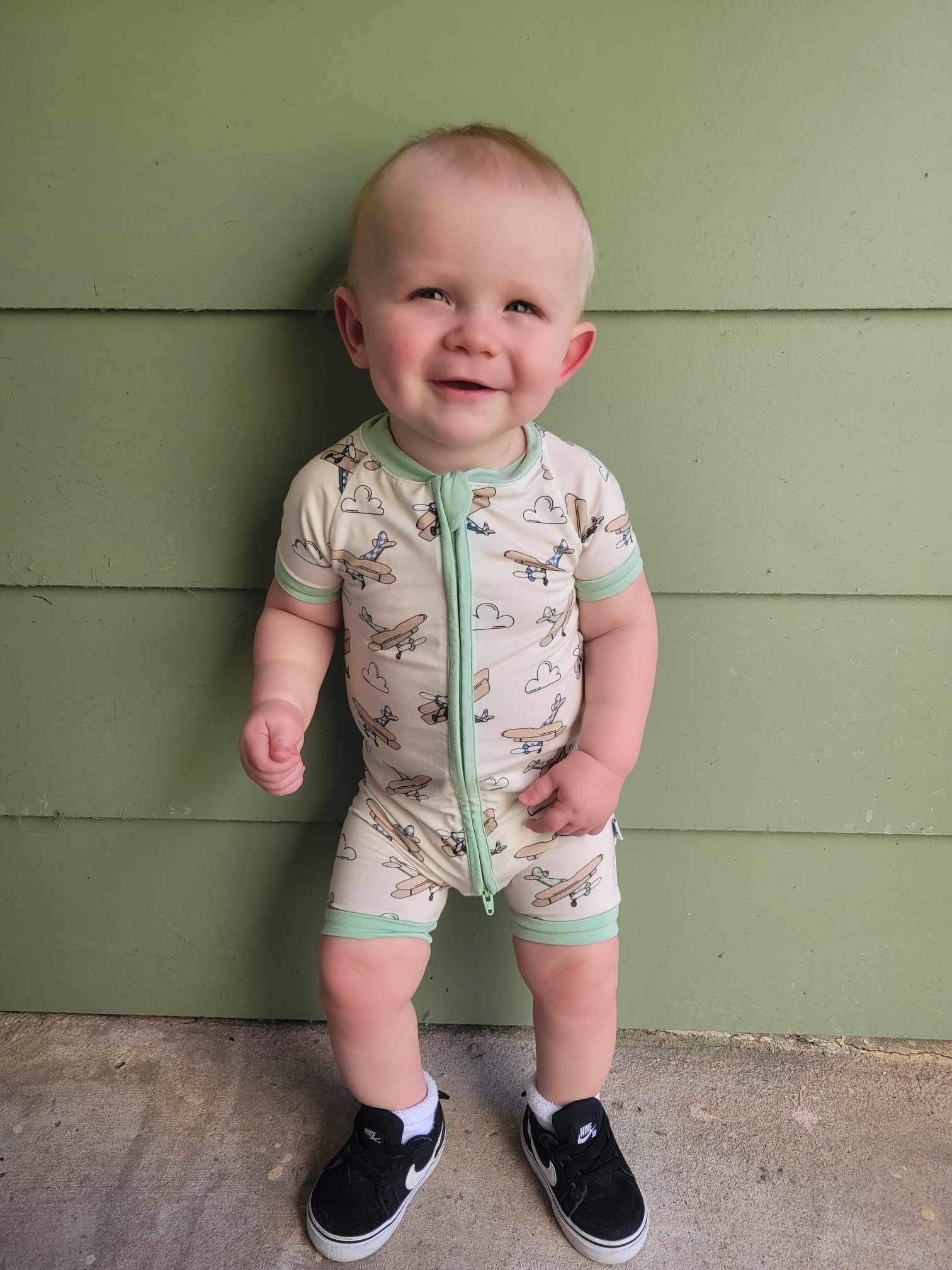 Airplane Bamboo Shortie Romper (FINAL SALE)
