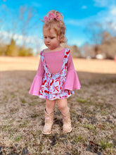 Load image into Gallery viewer, Cherry checkered suspender skirt
