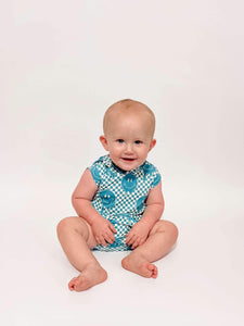 Blue Smiles Bamboo Romper