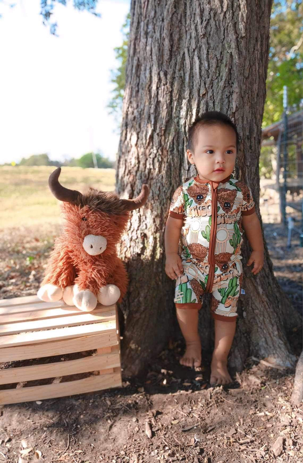 Cowboy Bamboo Shortie Romper (FINAL SALE)