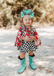 Checkered Suspender Skirt