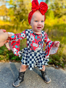 Checkered Suspender Skirt