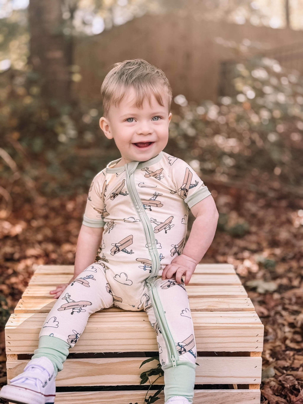 Airplane Bamboo Short Sleeve Sleeper (FINAL SALE)