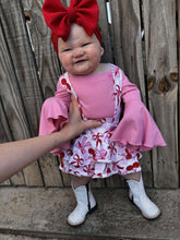 Load image into Gallery viewer, Cherry checkered suspender skirt
