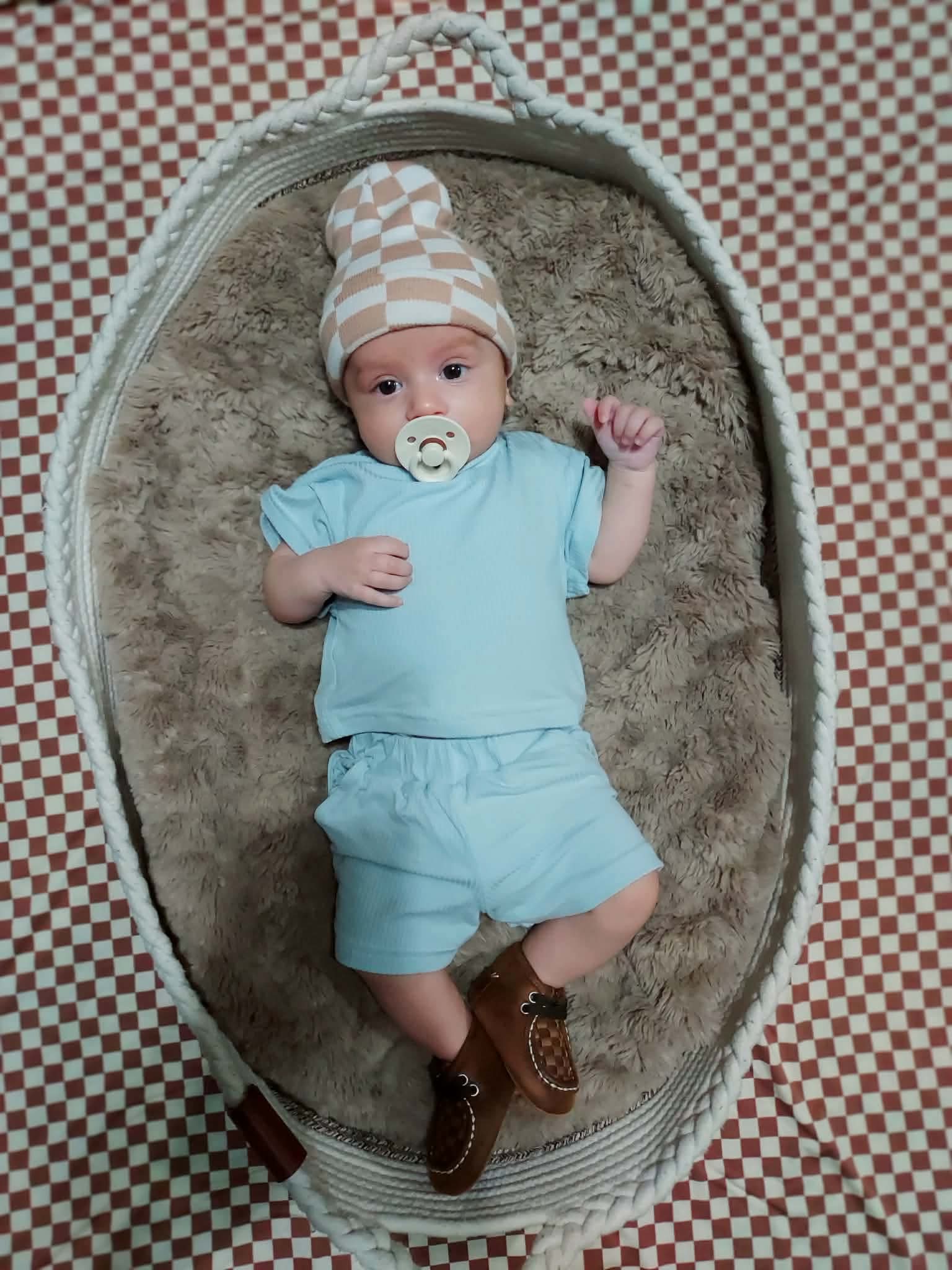 Kids baby blue short set