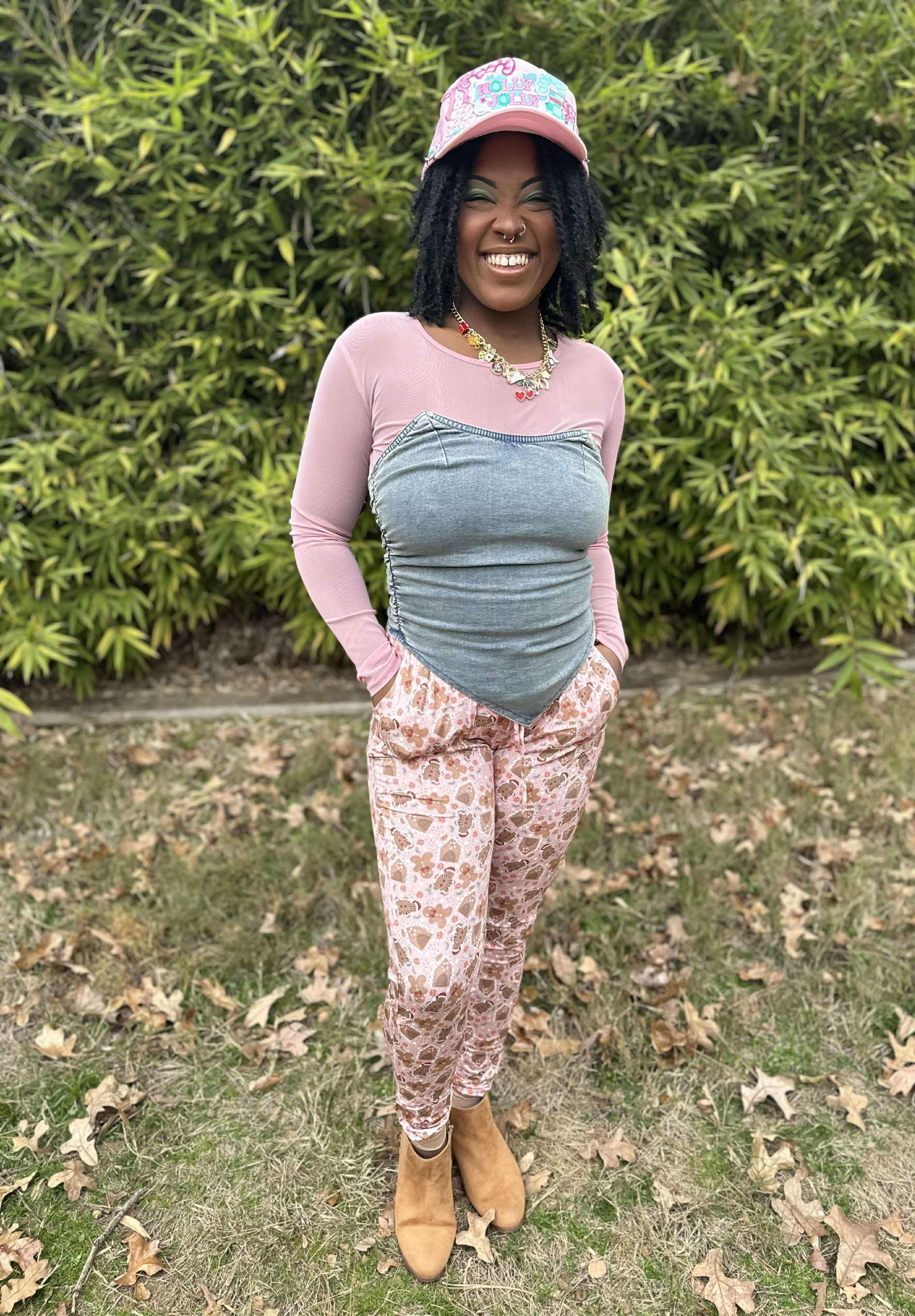 3XL Pink Baking Spirits Bright Bamboo Joggers  (FINAL SALE)