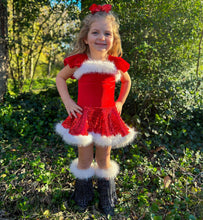 Load image into Gallery viewer, Sequin Santa Dress (FINAL SALE)
