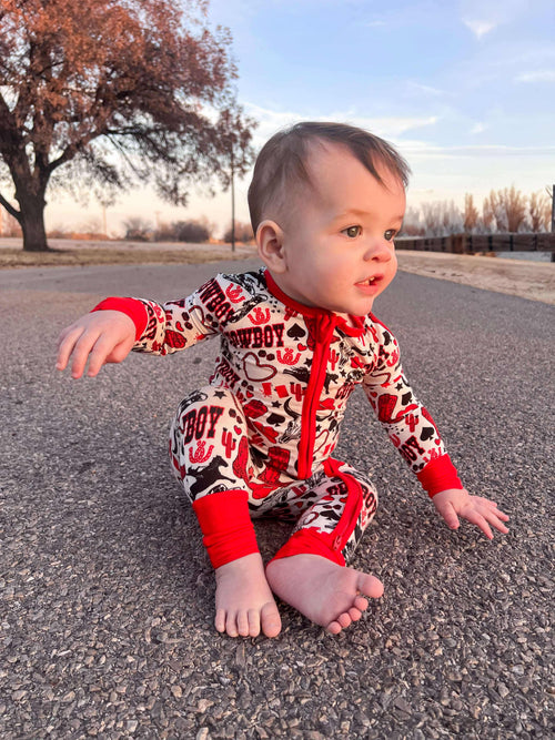 12/18 Months Red Cowboy Bamboo Sleeper READ DESCRIPTION (FINAL SALE)