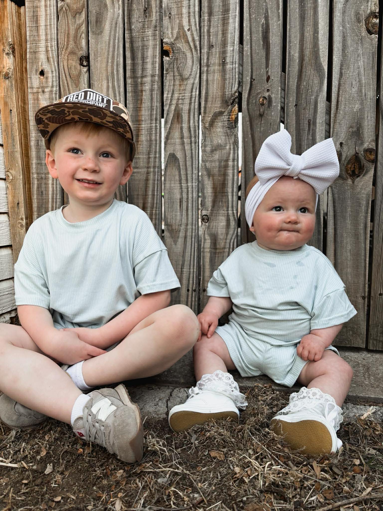 Kids baby blue short set