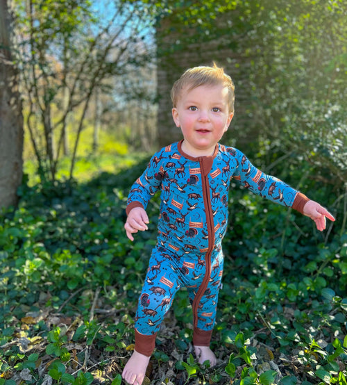 18/24 Months BLUE Bella-Breez Hunting Club Bamboo Sleeper READ DESCRIPTION (FINAL SALE)
