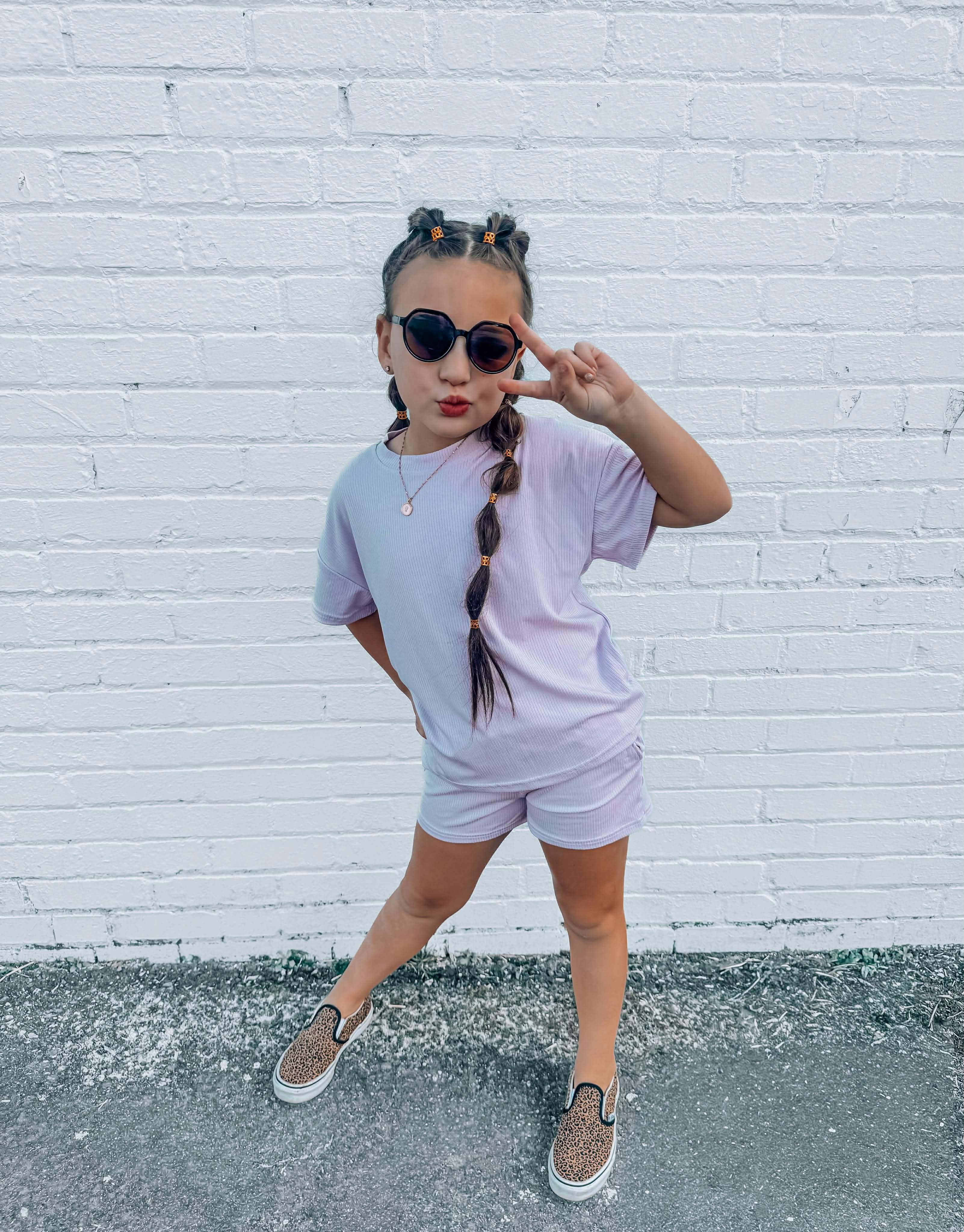 Kids lavender short set