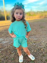 Load image into Gallery viewer, Kids mint green short set
