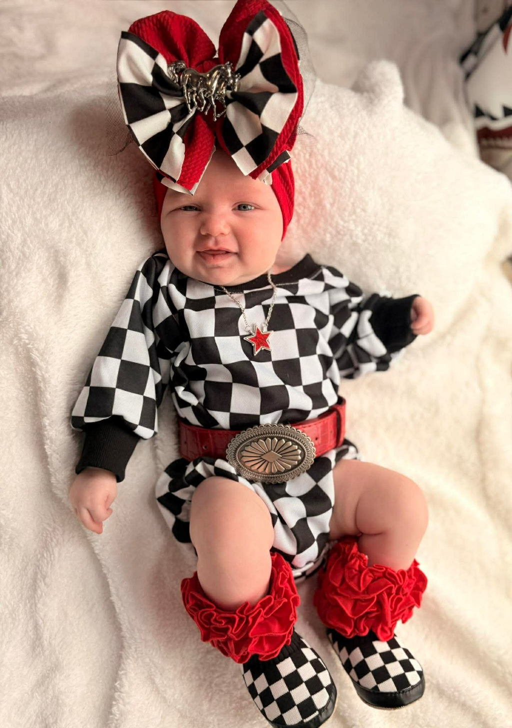 Checkered Bubble Romper