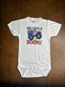 Red, White & Boom (Onesie, T-Shirt or Bubble Romper)