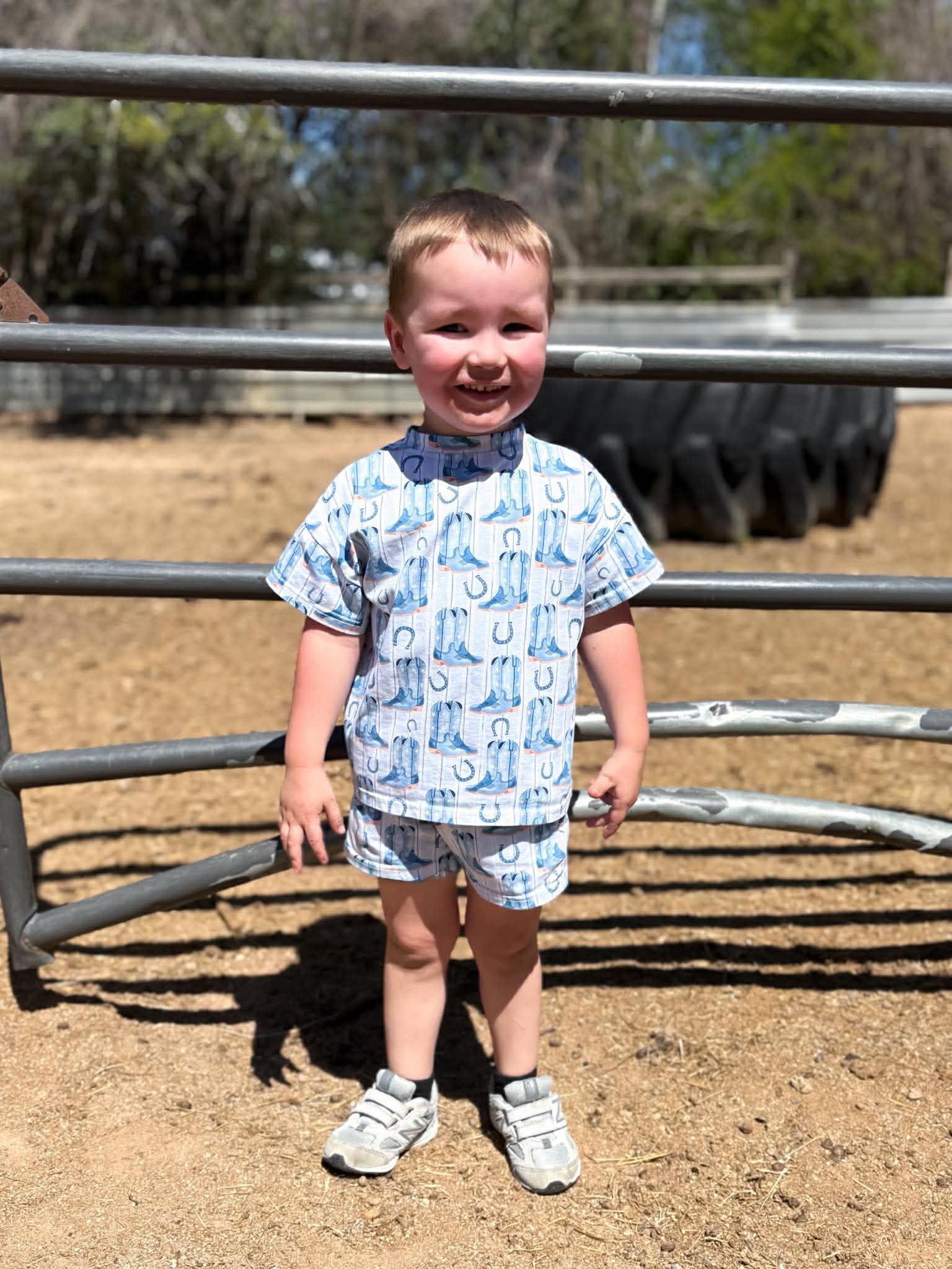 Blue wranglin' short set