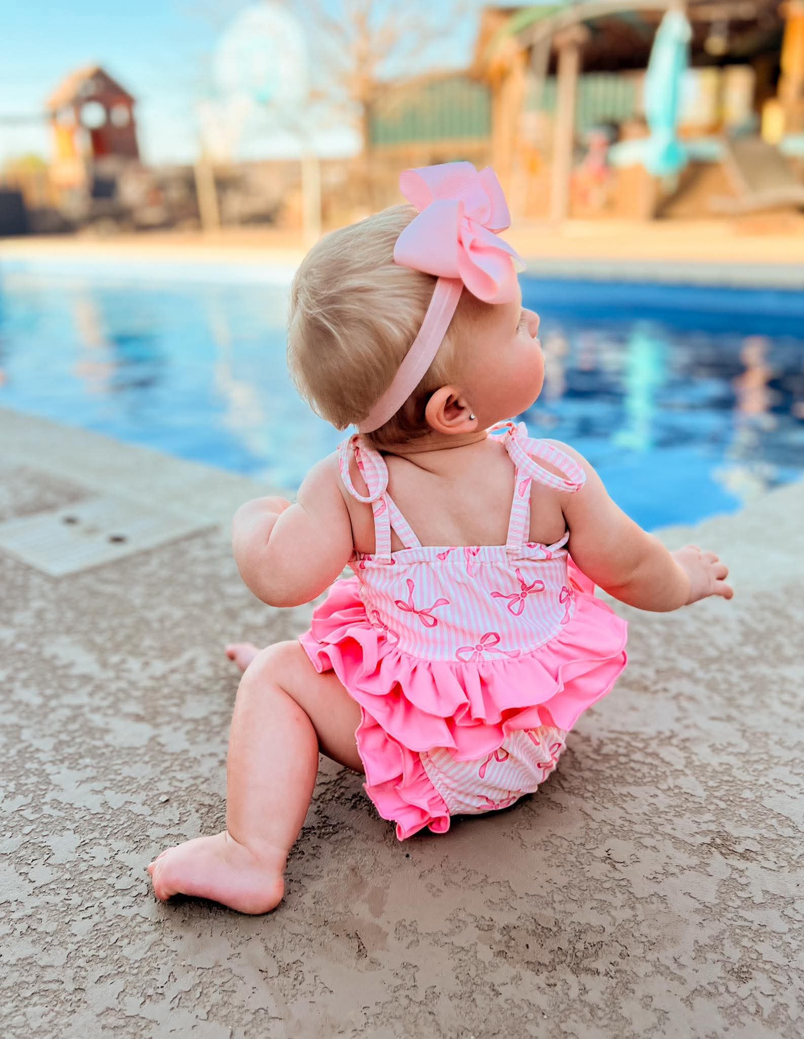 Pink Bows 2 Piece Swim Suit