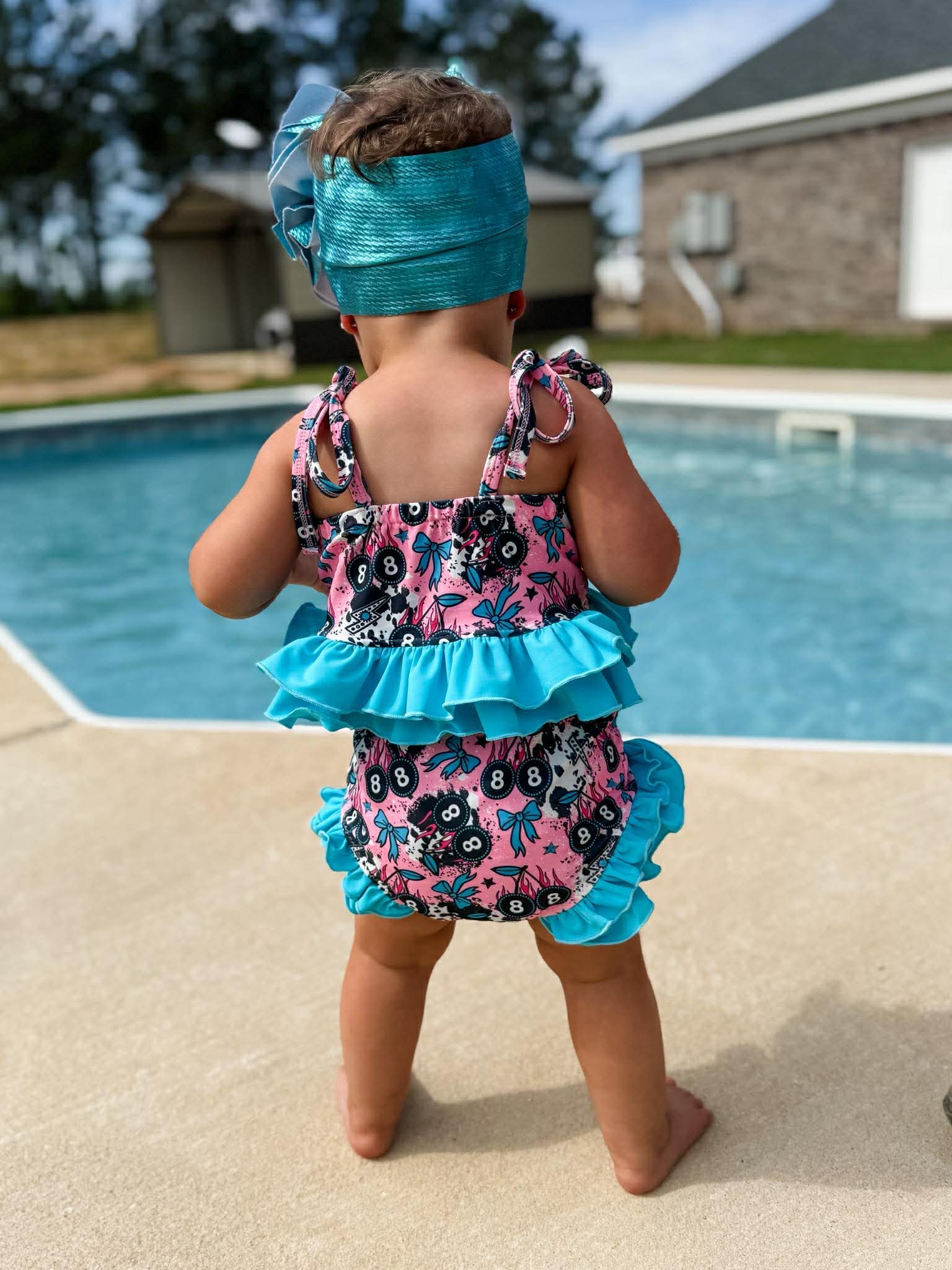 Cherry Western 2 Piece Swim Suit