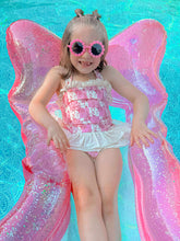 Load image into Gallery viewer, Pink Buckin’ Broncs Ruffled Swim Suit
